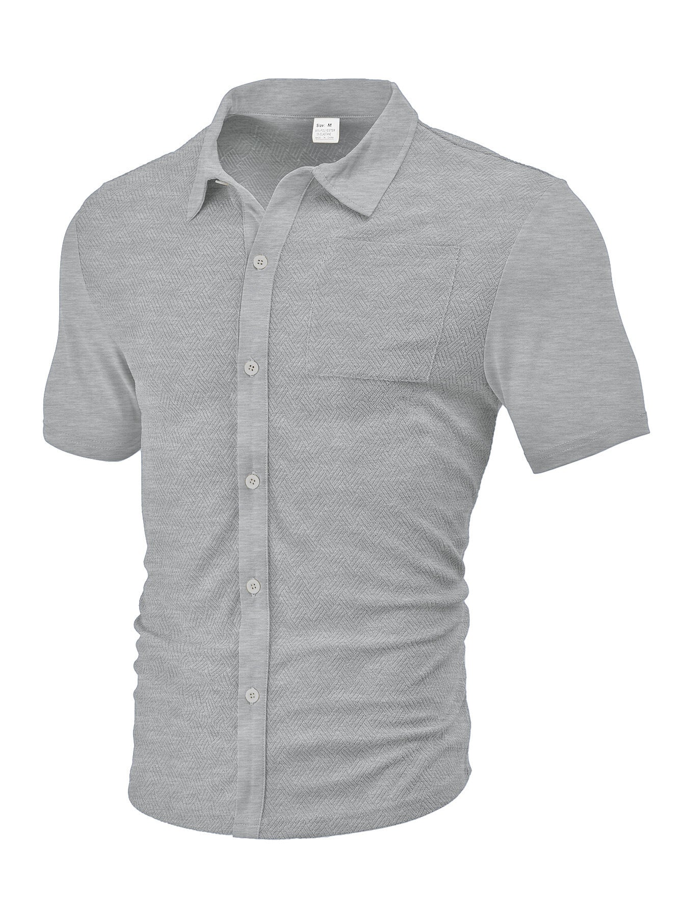 Loose Breathable Jacquard Short Sleeve Shirt