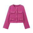 Round Neck Button Down Blazer