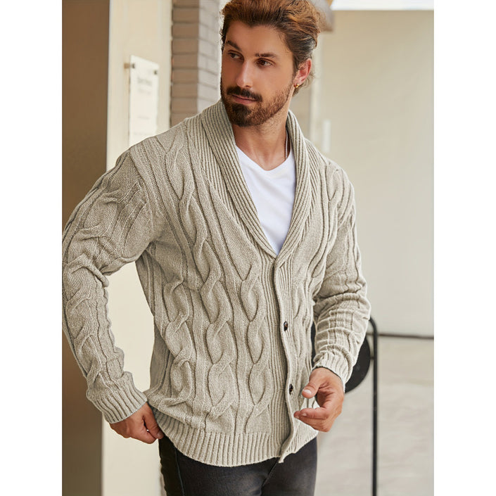 Printed Knitted Casual Long Sleeve Cardigan