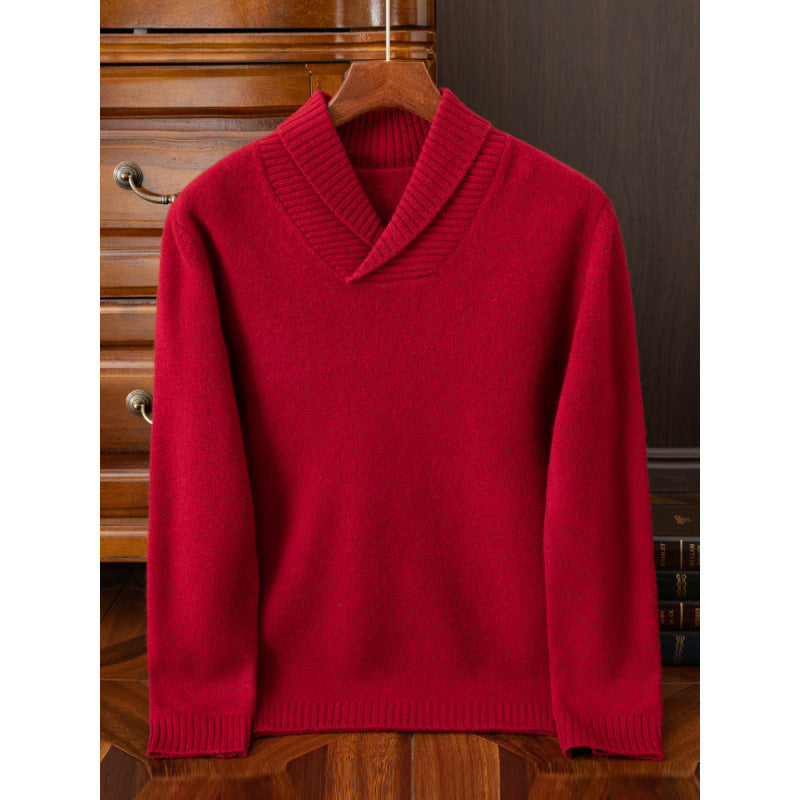 Men's Collar Wool Pullover Sweater