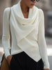 Draped Collar Knitted Top